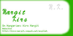 margit kirs business card